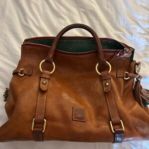 Dooney & Bourke Brown Leather Bag with Gold Accents